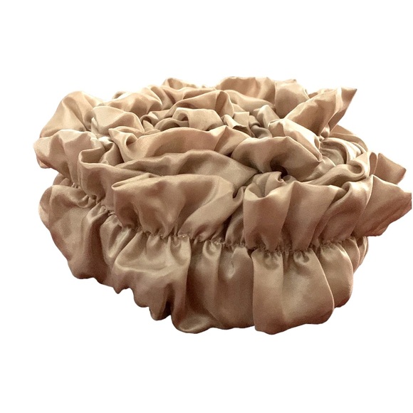 Decorative cord cover satin ruched Velcro closure antique gold - Picture 5 of 15